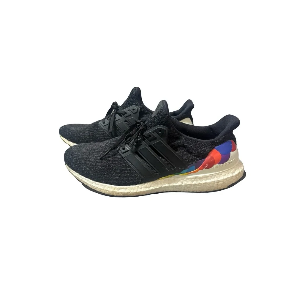 Adidas UltraBoost 3.0 Pride Black Rainbow Sneakers CP9632 Mens Size 10